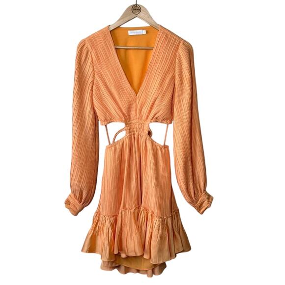 Jonathan Simkhai Women’s Londyn Cutout Long Sleeve Mini Dress Orange Size Small - Picture 2 of 9